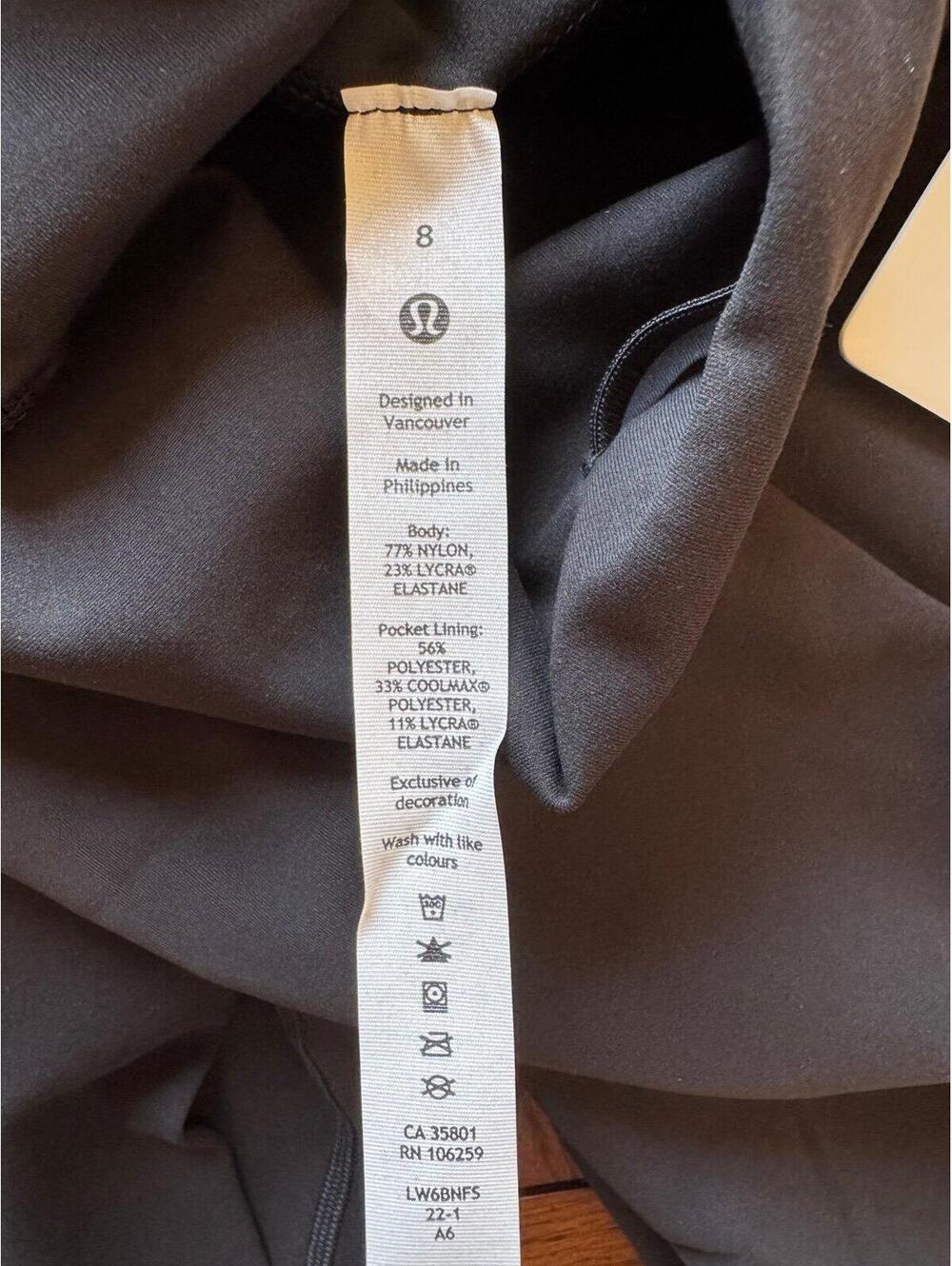 Lululemon Wunder Train High Rise 23” Black Size 8 NWT - Picture 6 of 7